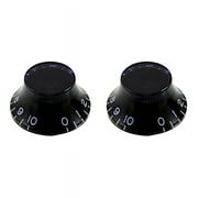 Vintage Style Guitar Bell Knobs (2), 0-10 - BLACK WITH BLUE TINT